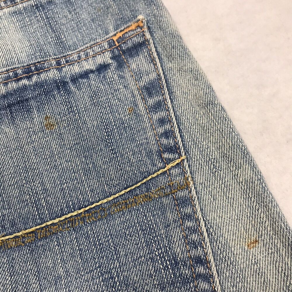 Y2K ABERCROMBIE & FITCH Remsen Jeans Men 32x34 Distressed Low Rise Slim Straight - Picture 7 of 16